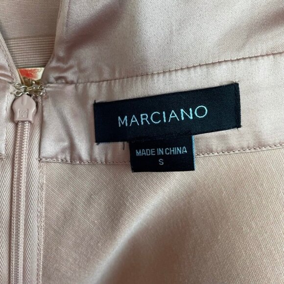 Marciano Womens Dusty Pink Peplum Top Plunging Neckline Metal Detail Backless - Picture 4 of 12